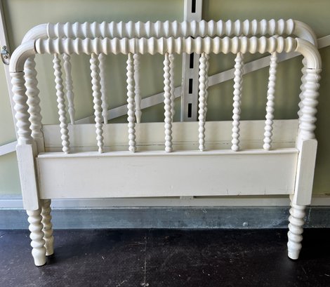 Vintage Twin Painted White Spindle Bed #1