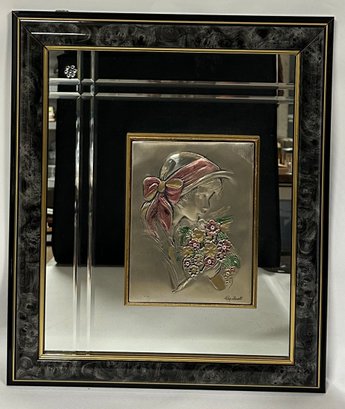Wonderful Glossy Wall Art Frame With Beautiful Women Carrying Some Flowers In Her Hand Multicolour.        WA