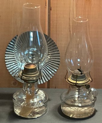 Glass Embossed Oil Lamps, Eagle Reflector