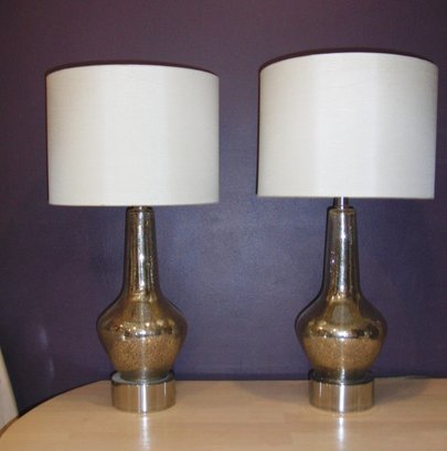 Pair Of Mercury Glass 'style' Lamps