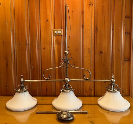 3 Lamp Pendant Light Fixture With Milk Glass Shades