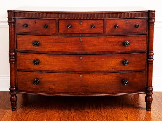 An Antique Mahogany 6 -drawer Chest Of Drawers, 19th Century