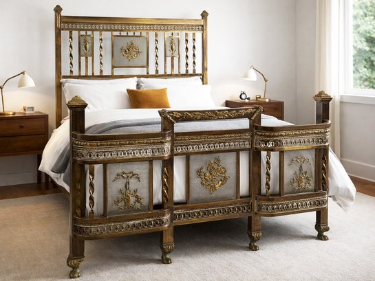 A Victorian Brass Full Bedstead - Solid And Gorgeous!