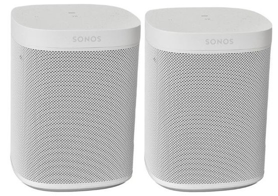 Pair Of Sonos One SL Wireless Smart Speakers (Model No. S22)