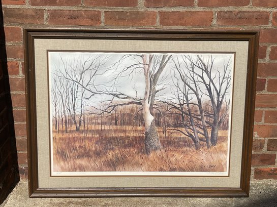 Jack O Hara Landscape Watercolor Artist Proof Print, Pencil Signed