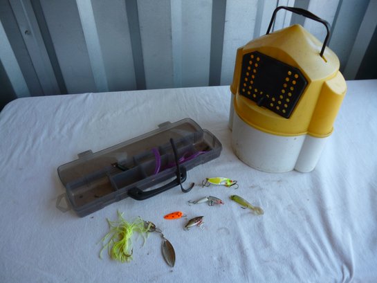 Bait Bucket And Assorted Lures Package