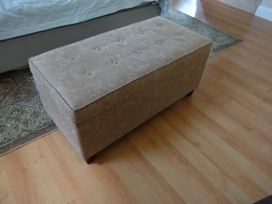 Tan Upholstered Storage Bench