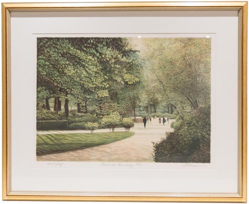 Signed Harold Altman Artist Proof Titled 'Jardin Du Luxembourg'