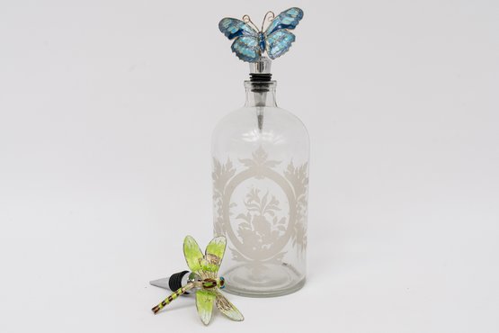Glass Butterfly And Dragonfly Wine/Liquor Stoppers