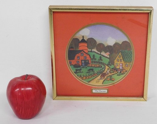Hilda Kaihlanen (1919-2013, Gloucester Mass) Original Watercolor Of A Farm, Titled The Harvest
