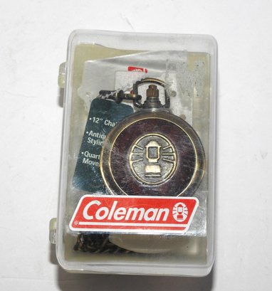 Never Used Coleman Outdoors Pocket Watch In Case