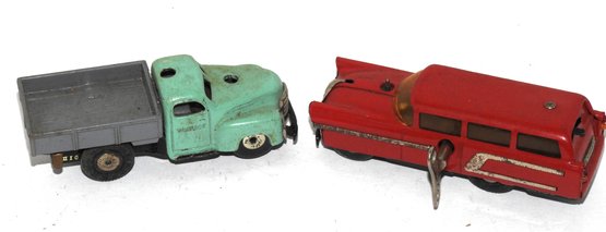 1960s Schuco Wind Up Car And Truck Both Are Working One Missing Key