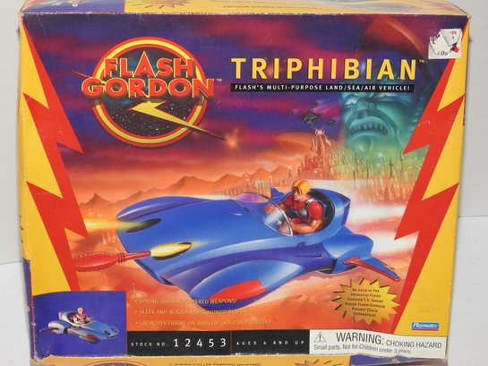 Vintage Flash Gordan Triphibian Space Vehicle Toy In Original Box