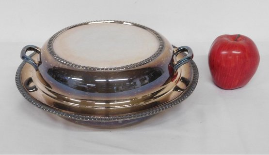 An Art Deco Era Crescent Silver Co. Silver Plated Covered 3 Way Divided Vegetable Server.