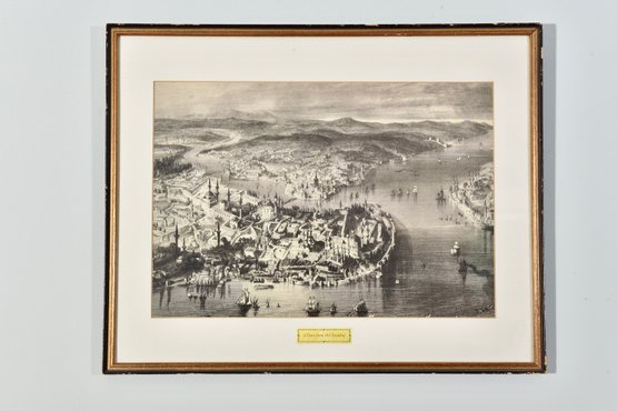 'A View From Istanbul' Framed Engraving Print