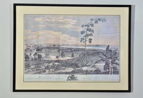 Framed Print Of A View Of The Harbor And City Havana, Cuba In 1764
