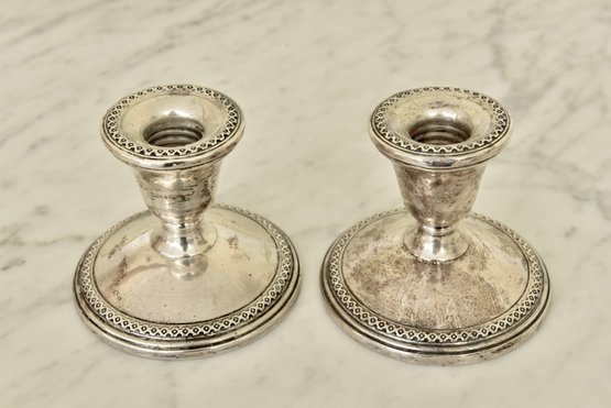 Rogers Weighted Reinforced Sterling Silver Candlestick Holders 3001