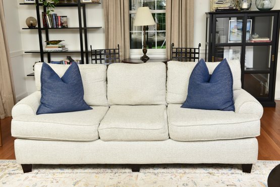 Fusion Furniture Hanson Pearl Three Cushion Sofa With Pair Of Throw Pillows (1 Of 2)