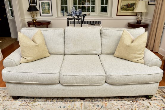 Fusion Furniture Hanson Pearl Three Cushion Sofa With Pair Of Throw Pillows (2 Of 2)
