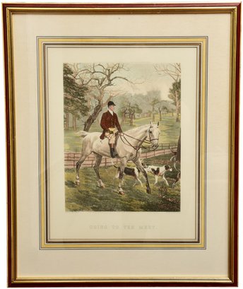 Restrike Hand Colored Engraving By E. G. Hester Titled 'Going To The Meet' With COA