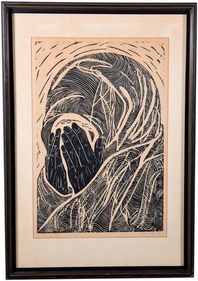 Signed Helen Sprintz Limited Edition 3/4 Framed Woodblock Dated 1963
