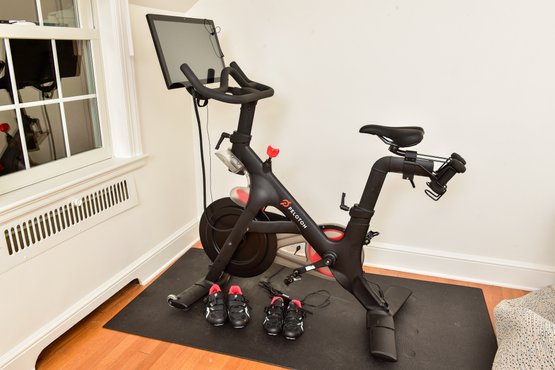 Peloton Indoor Exercise Bike (Model No. PL-01), Pair Of Three Pound Dumbbells, And More