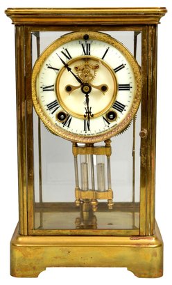 Ansonia Clock Co. Brass Carriage Table Clock