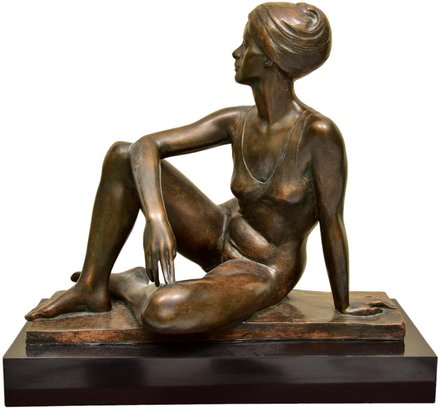 Signed Bunny Adelman (American, B. 1935) Bronze Nude Sculpture