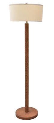 Jamie Young Leather Woven Cylinder Floor Lamp