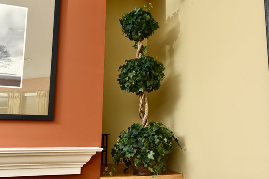 Faux Topiary Plant With Grape Designed Planter