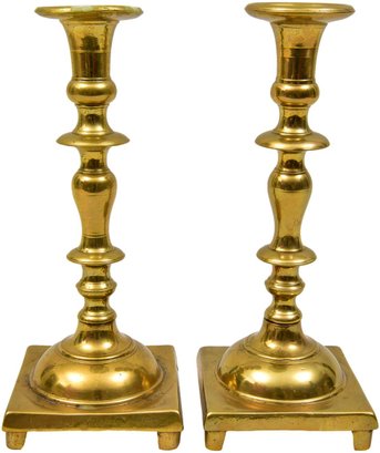 Pair Of Brass Candlestick Holders