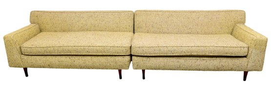 Mid-Century Modern Tweed Two Piece Sofa
