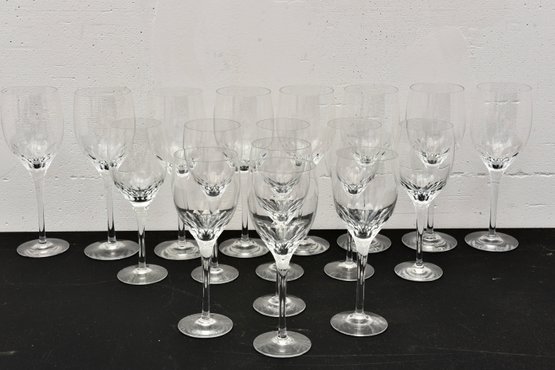 Set Of 17 Orrefors Prelude Water Goblets And Claret Crystal Glasses