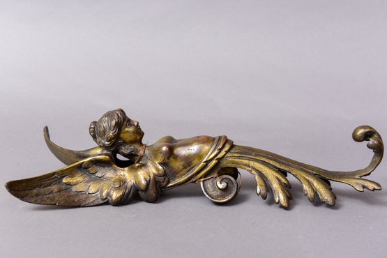 Brass Art Nouveau Winged Angel Figurine