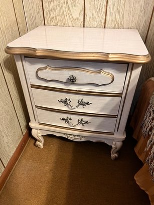 French Provincial End Table, 2 Drawer