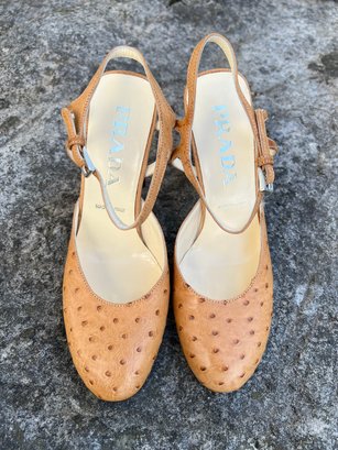 Prada Leather Camel Colored Shoes Size 36