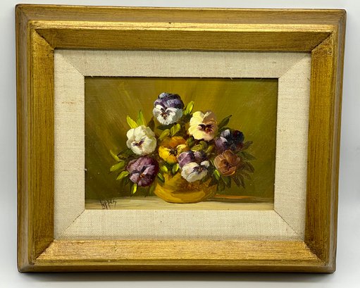 Floral Oil On Board Painting Signed Lippes