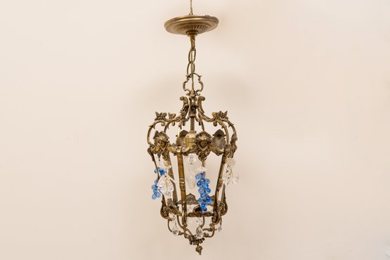 Petite Italian Chandelier With Bunches Of Glass Grapes