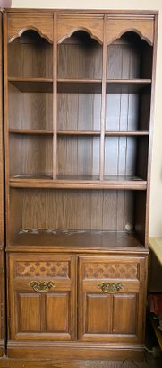 Vintage Wood Bookcase With Cabinet 2 Of 2