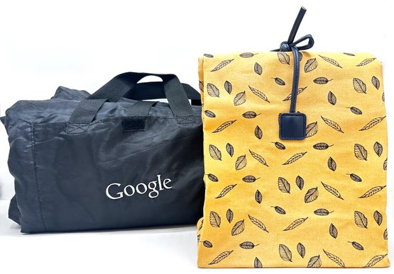 New AMC Nylon Fleece Folding Picnic Blanket With Google Branding & Made Lunch Tote