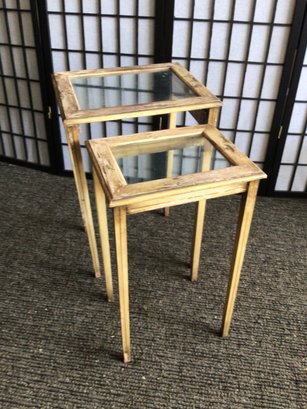 Glass Top Nesting Side Tables
