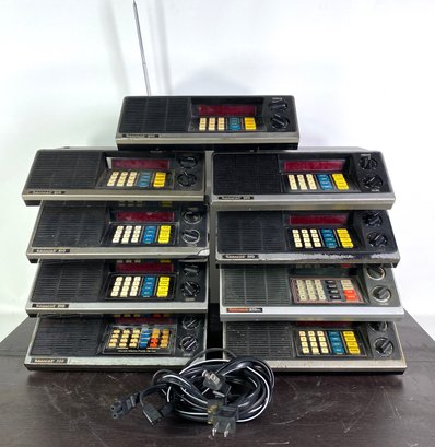 Group Of (9) Bearcat Scanners - Tested And Working - (1) Antennae (3) Power Cables