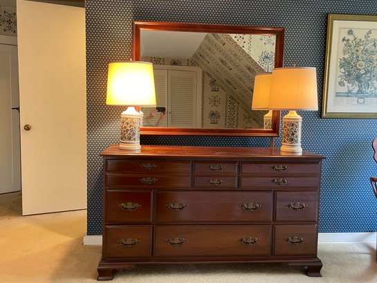 Mahogany Dresser With Mirror By Kling.