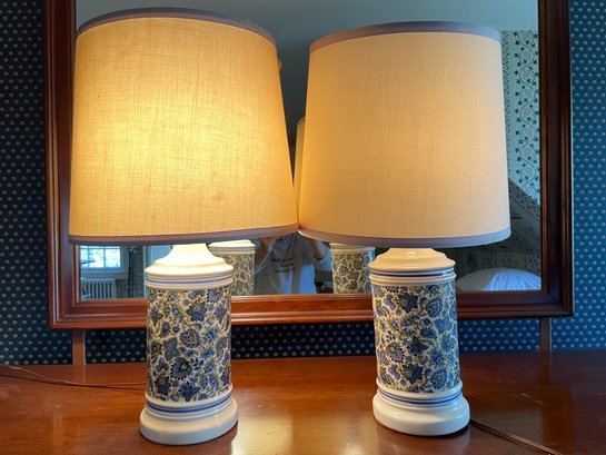 Pair Of Porcelain Table Lamps.