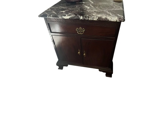 Fancher Furniture Black Marble Bedside Table