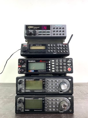 Group Of 5 UNIDEN Scanners Including NASCAR - All Power On