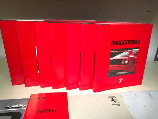 RETAIL VALUE OVER $1,200 - Group Of Seven (7) Vintage FERRARI / Ferrarissima Books With 4 Owners Manuals Rds