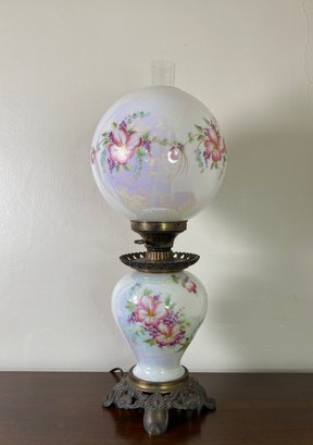 Globe Top With Hurricane Shade Table Lamp