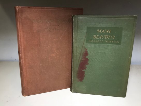 Two Fabulous Rare WALLACE NUTTING Books - Maine Beautiful 1924 - Furniture Treasury 1933 - ONE IS SIGNED !