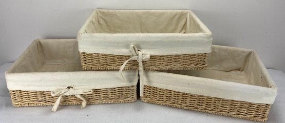 Three Baskets With Linings